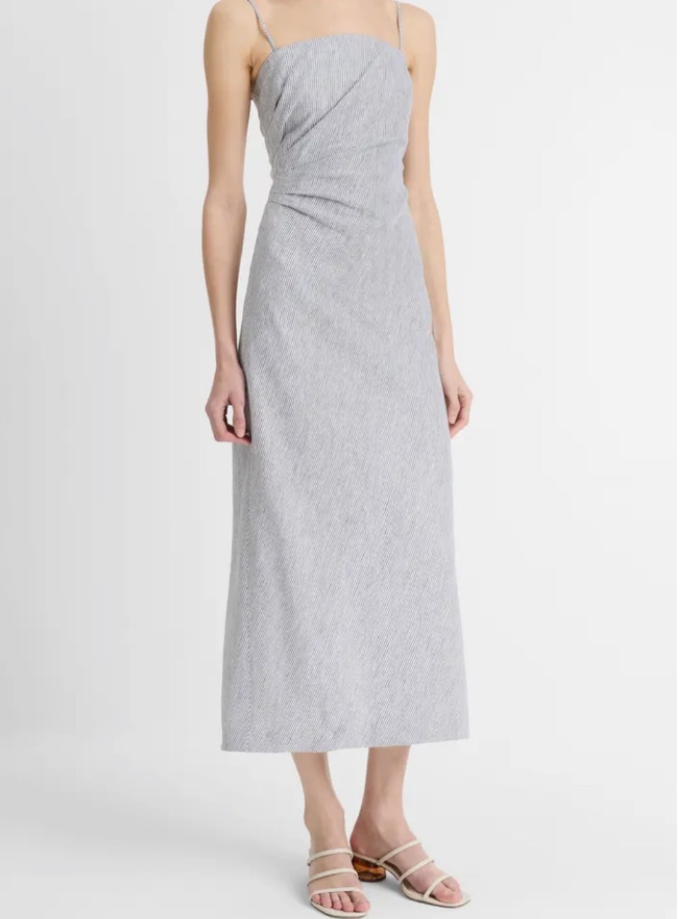 New Vince Light Gray Spaghetti-Strap Midi Dress size 10 - Picture 6 of 16